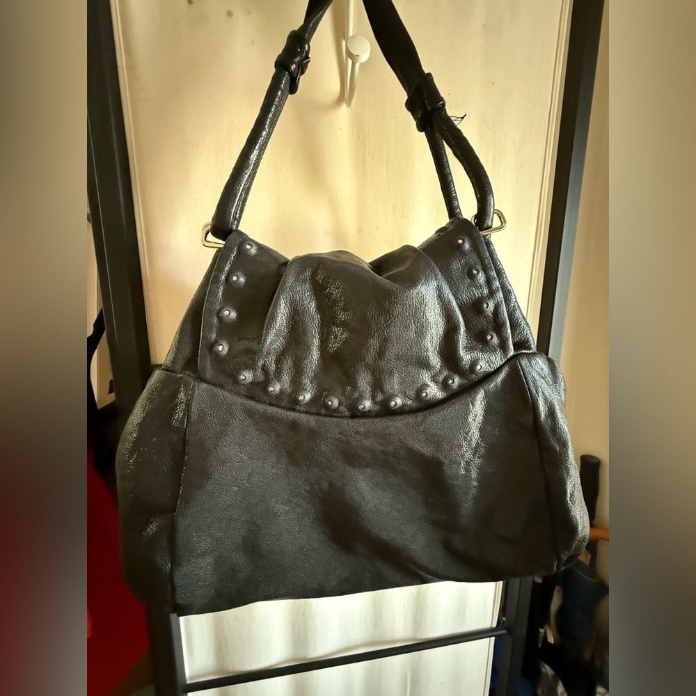 Tre Vero Top Frame‎ Leather Stud Accented Shoulder Bag